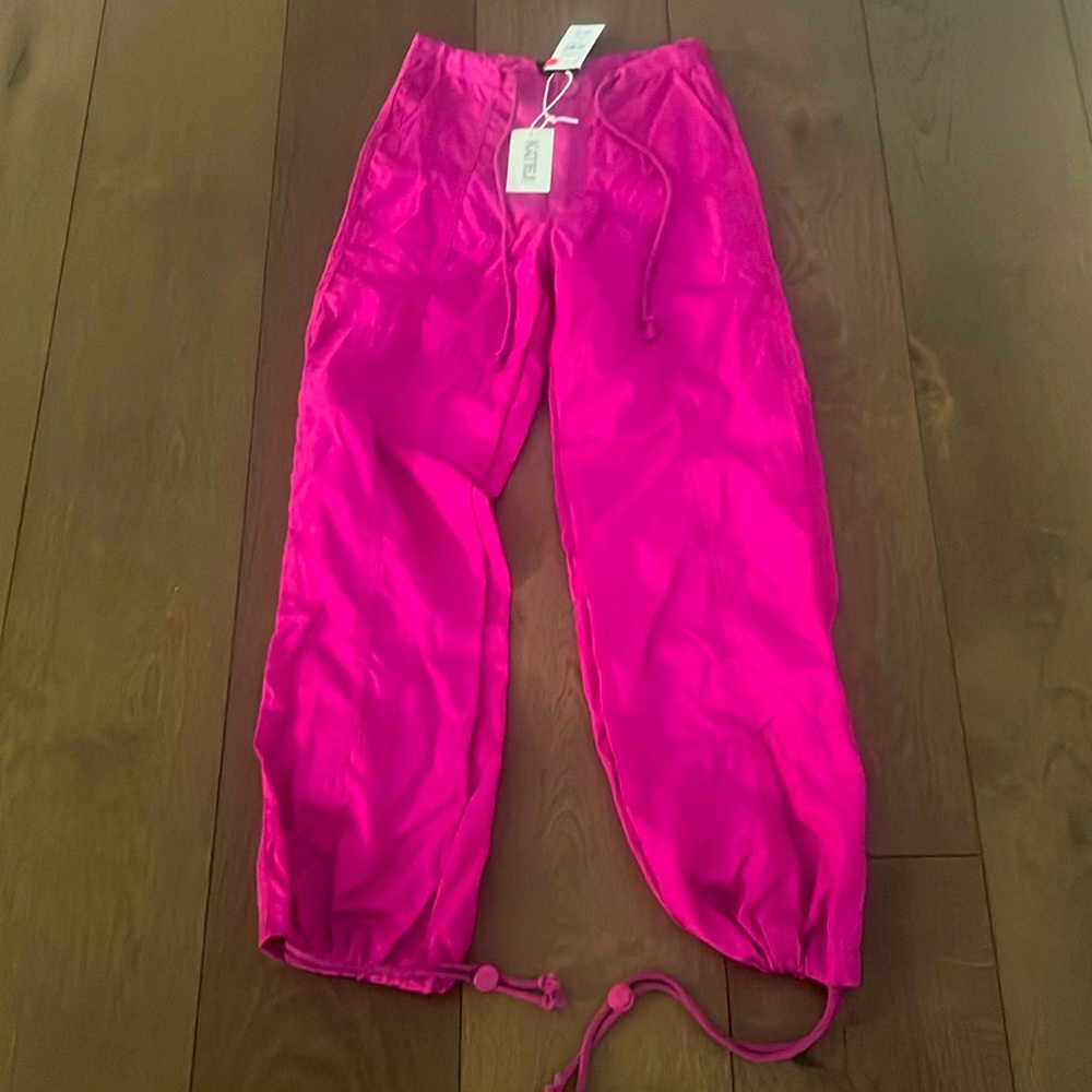 Katie J Hot Pink Parachute Pants - New with Tags